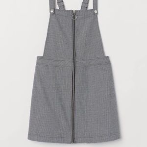 Black and white checkered overall dress